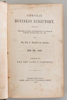 Nashville 1857 Business Directory