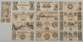 12 Bank of East TN Pre Civil War Bills