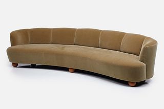 Otto Schultz Style, Large Curved Sofa