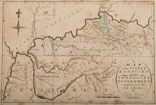 Kentucky and Tennessee Map, 1796 Harris