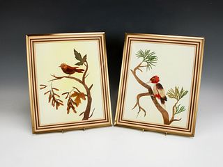 TWO HAND MADE CUT PAPER BIRDS