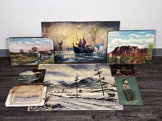 LOT OF 8 PAINTINGS AND PRINTS SOME SIGNED