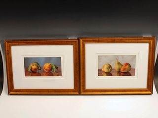 TWO MARK H. BROWN SIGNED NUMBERED PEACHES PEARS PRINTS