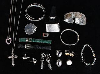 STERLING JEWELRY LOT WITH ECCLISSI WATCH BANDS