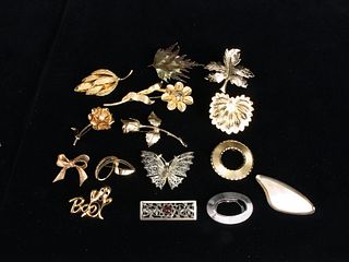 VINTAGE COSTUME GOLD & SILVER PINS