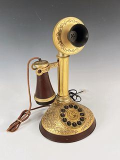 FRANKLIN MINT ALEXANDER GRAHAM BELL COMMEMORATIVE CANDLESTICK TELEPHONE