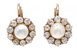 Diamond pearl earrings RG 585/