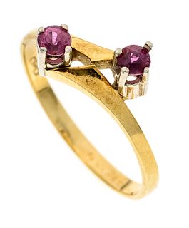 Ruby ring GG 585/000 with two