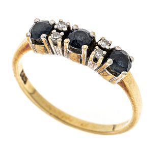 Sapphire diamond ring GG/WG 58