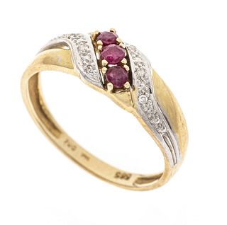 Ruby diamond ring GG 585/000 w