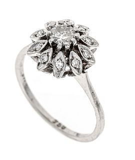 Old cut diamond ring WG 750/00
