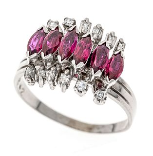 Ruby diamond ring WG 585/000 w