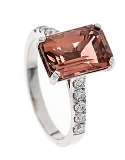 Tourmaline diamond ring WG 750