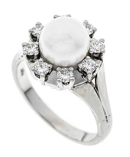 Pearl-cut diamond ring WG 585/