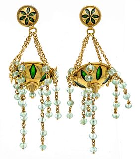 Emerald enamel earrings GG 750
