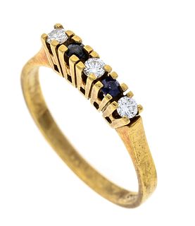 Sapphire diamond riviÃ¨re ring