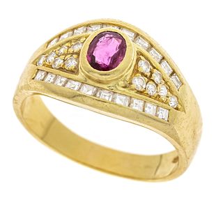 Ruby-brilliant ring GG 750/000