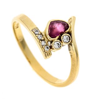 Ruby heart ring GG 750/000 wit