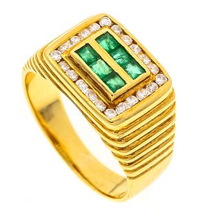 Emerald diamond ring GG 750/00