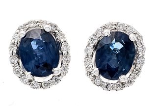Sapphire diamond earrings WG 7