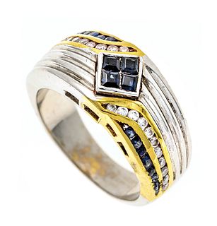 Sapphire diamond ring WG/GG 75