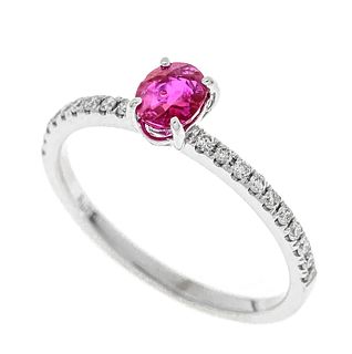 Ruby brilliant ring WG 750/000