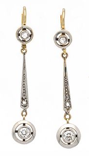 Old-cut diamond earrings GG/WG