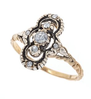 Diamond rose ring silver 925/0