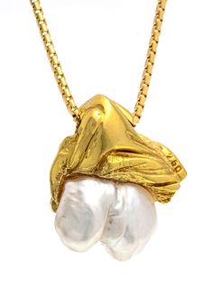 Nugget-shaped pearl pendant GG
