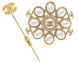 2-piece Chanel costume jewelry