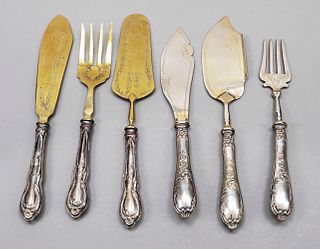 Six pieces of serving set, 20th