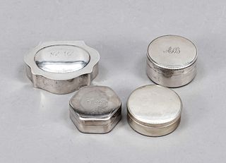 Four lidded boxes, Italy, 20th