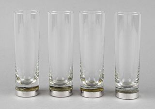 Ten longdrink glasses with silv