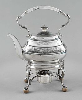 Tea kettle on rechaud, England,