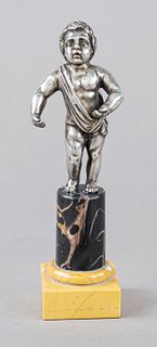 Standing putto, silver tested,