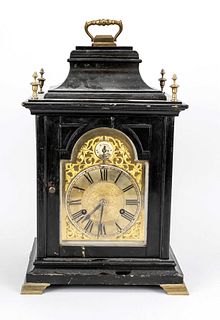 English table clock ebonized w