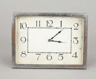 Table clock Art Deco, silvered