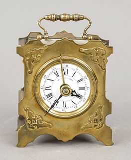 Travel clock brass, hallmarked