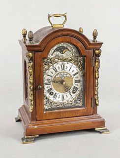Table clock, 20th c., mahogany