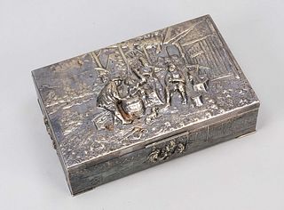 Cigar box, mid-20th c., metal,