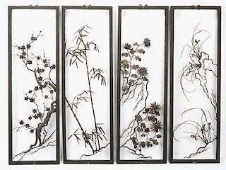 Asian 4 Seasons Panels, Iron Floral Designs