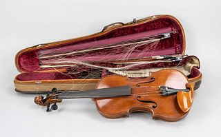 Violin with 3 bows in a case,