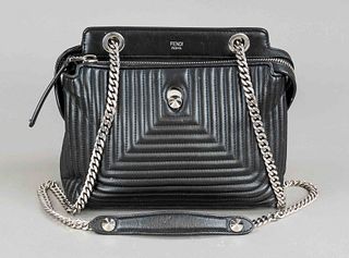 Fendi, Black Quilted Leather Dotcom