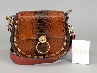 Chloe, Sepia Brown Embossed Leather
