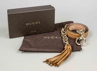 Gucci, women's belt, cognac leather