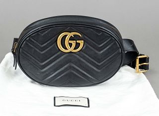 Gucci, Black Matelasse Leather GG M