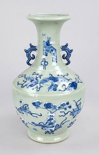 Seladon vase, China, 19th c., porce