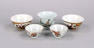 5 Chinese bowls, China, 19th/20th c