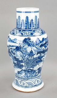 Baluster vase with landscape decora