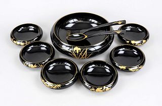9-piece black lacquer bowl ensemble